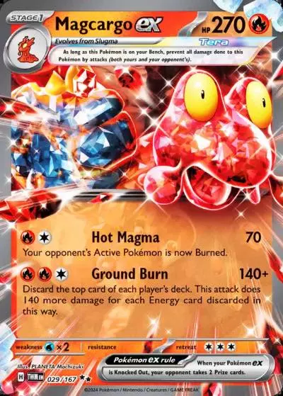 Magcargo ex 29/167 Twilight Masquerade Pokemon card