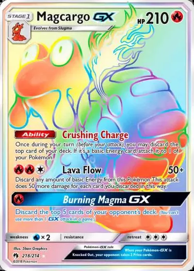 Magcargo-GX 218/214 Lost Thunder Pokemon card