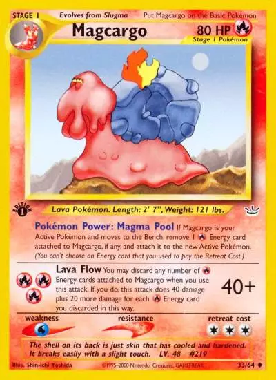 Magcargo 33/64 Neo Revelation Pokemon card