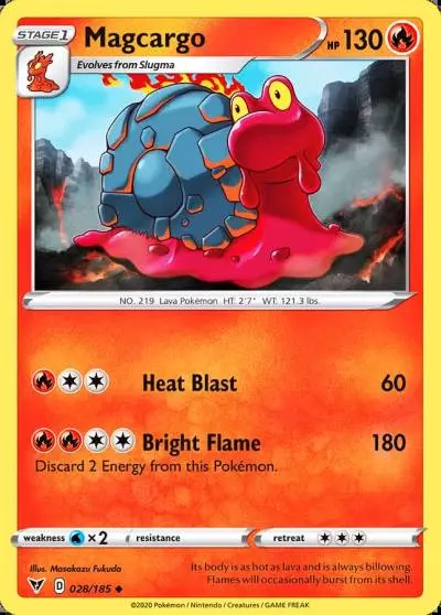 Magcargo 28/185 Vivid Voltage Pokemon card