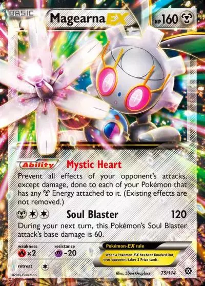 Magearna-EX 75/114 Steam Siege Pokemon card