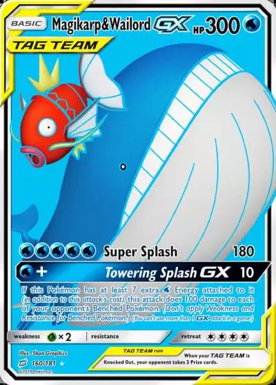 Magikarp & Wailord-GX 160/181 Team Up Pokemon card