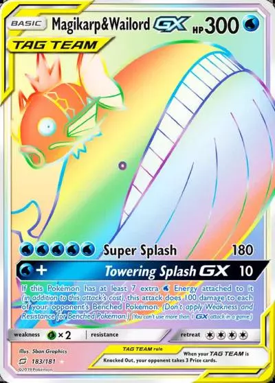 Magikarp & Wailord-GX 183/181 Team Up Pokemon card