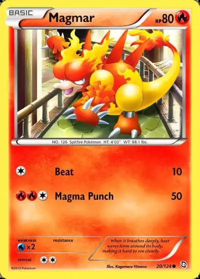 Magmar 20/124 Dragons Exalted Pokemon card