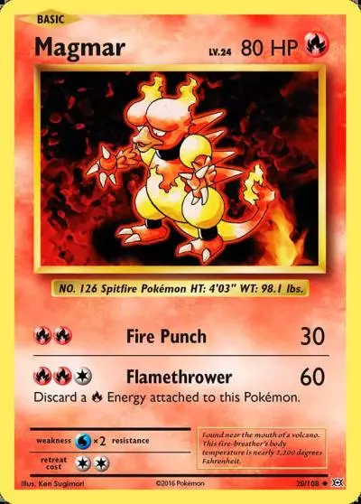 Magmar 20/108 Evolutions Pokemon card