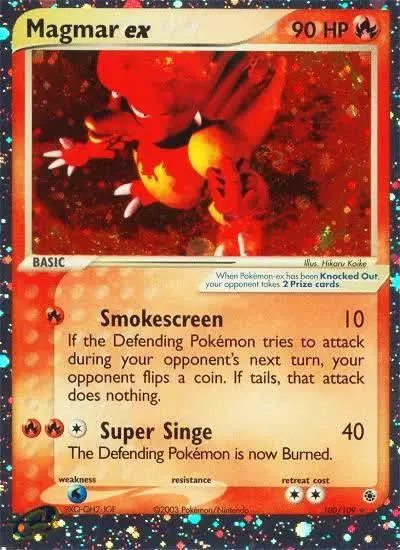Magmar ex 100/109 Ruby & Sapphire Pokemon card