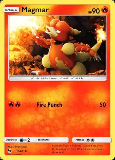 Magmar 10/68 Hidden Fates Pokemon card