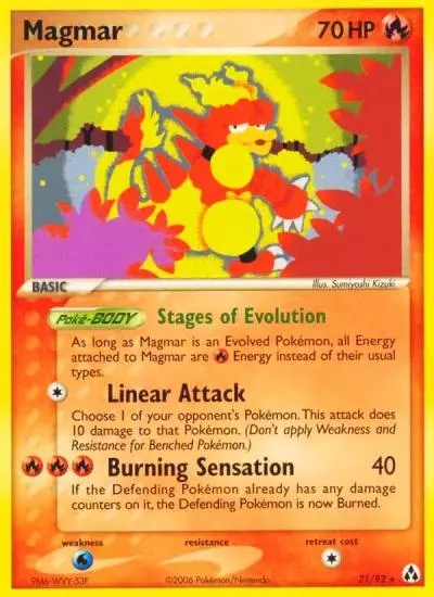 Magmar 21/92 Legend Maker Pokemon card