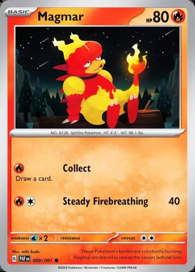 Magmar 9/91 Paldean Fates Pokemon card