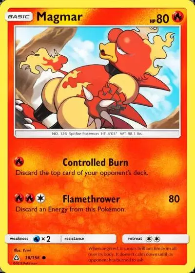 Magmar 18/156 Ultra Prism Pokemon card