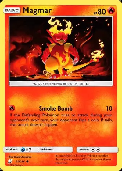 Magmar 21/236 Unified Minds Pokemon card