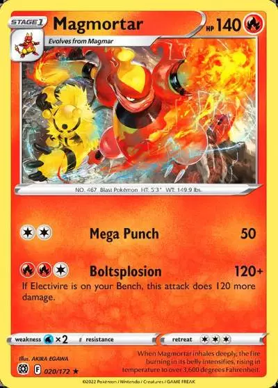 Magmortar 20/172 Brilliant Stars Pokemon card