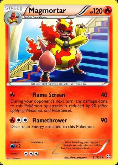 Magmortar 21/124 Dragons Exalted Pokemon card