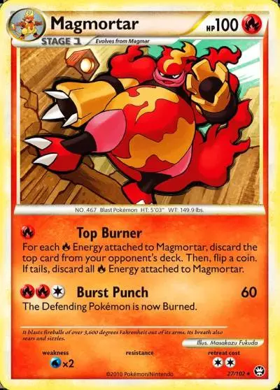 Magmortar 27/102 HS—Triumphant Pokemon card