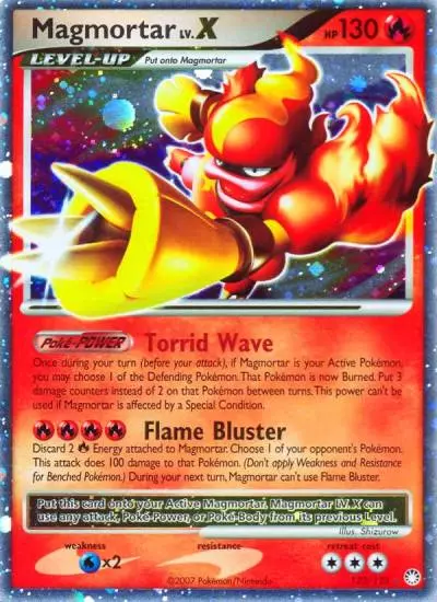 Magmortar LV.X 123/123 Mysterious Treasures Pokemon card