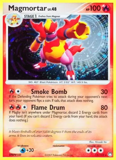 Magmortar 12/123 Mysterious Treasures Pokemon card