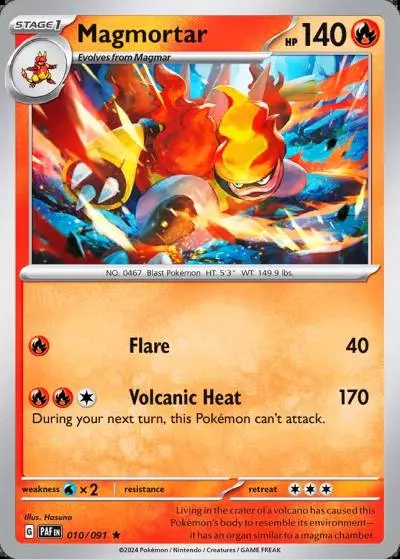 Magmortar 10/91 Paldean Fates Pokemon card
