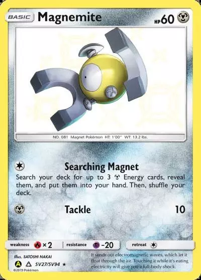 Magnemite SV27/94 Hidden Fates Shiny Vault Pokemon card