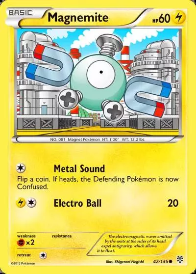 Magnemite 42/135 Plasma Storm Pokemon card