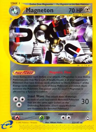 Magneton 22/147 Aquapolis Pokemon card