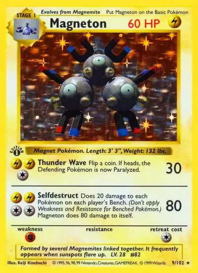 Magneton 9/102 Base Pokemon card