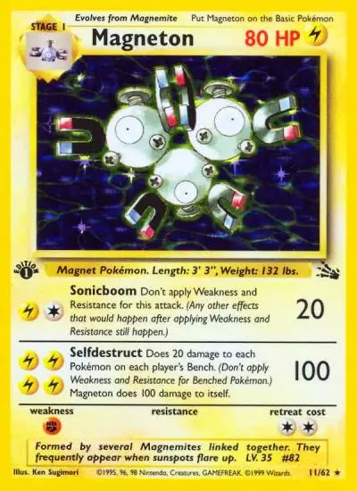 Magneton 11/62 Fossil Pokemon card