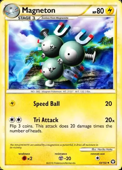 Magneton 43/102 HS—Triumphant Pokemon card