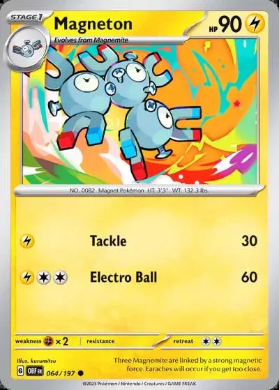 Magneton 64/197 Obsidian Flames Pokemon card