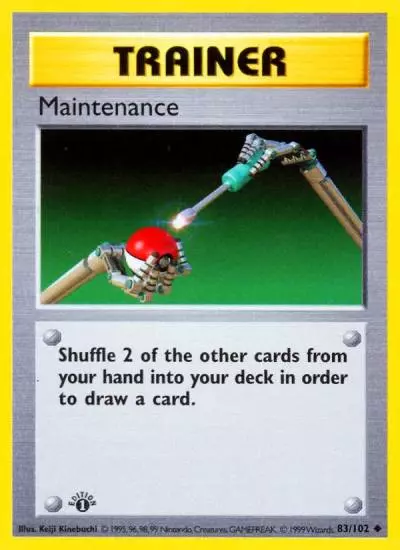 Maintenance 83/102 Base Pokemon card