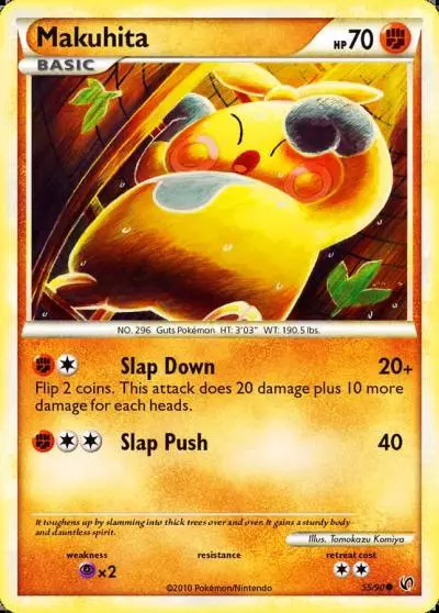 Makuhita 55/90 HS—Undaunted Pokemon card