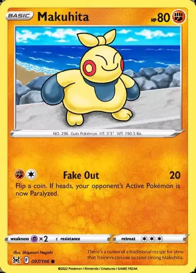 Makuhita 97/196 Lost Origin Pokemon card