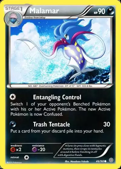 Malamar 46/98 Ancient Origins Pokemon card