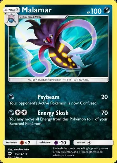 Malamar 90/147 Burning Shadows Pokemon card