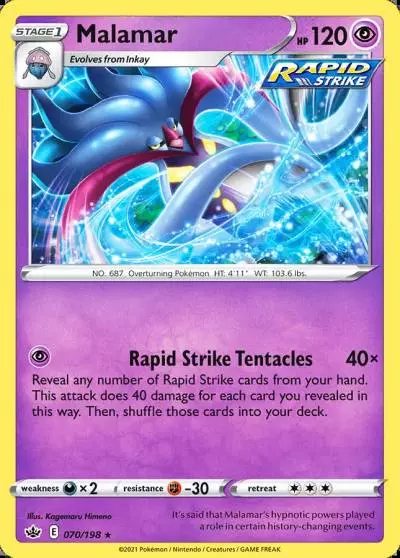 Malamar 70/198 Chilling Reign Pokemon card