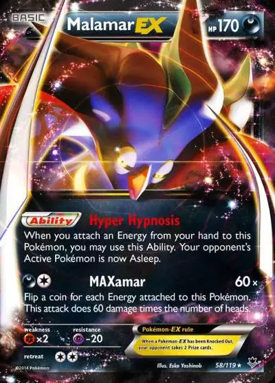 Malamar-EX 58/119 Phantom Forces Pokemon card