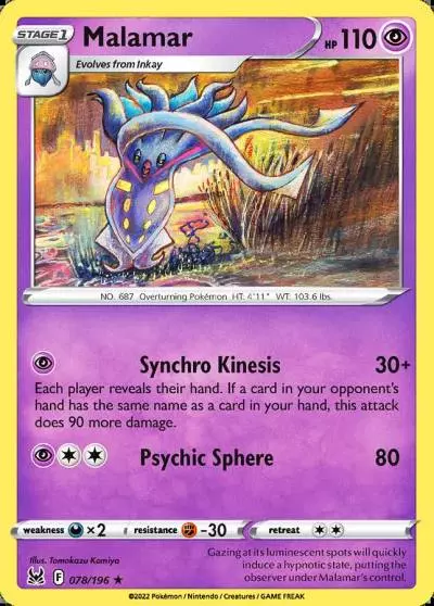 Malamar 78/196 Lost Origin Pokemon card