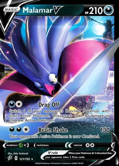 Malamar V 121/192 Rebel Clash Pokemon card