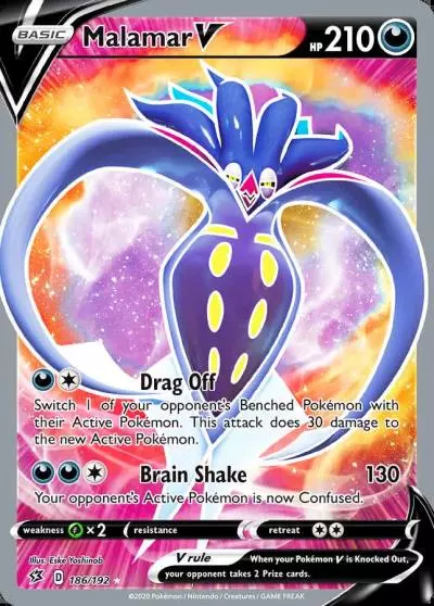 Malamar V 186/192 Rebel Clash Pokemon card