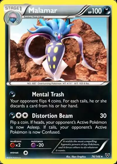 Malamar 76/146 XY Pokemon card