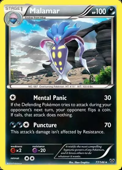 Malamar 77/146 XY Pokemon card