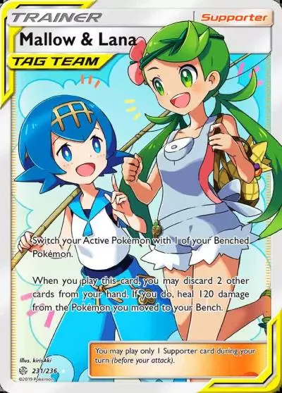 Mallow & Lana 231/236 Cosmic Eclipse Pokemon card
