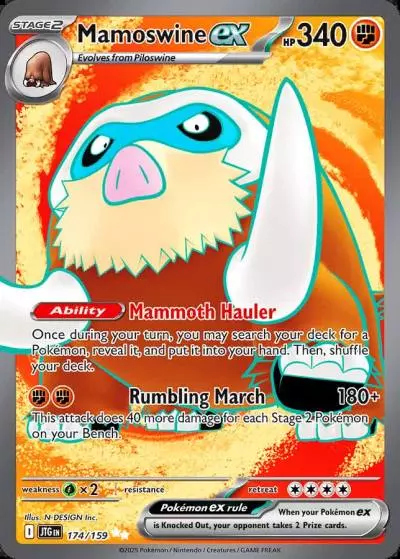 Mamoswine ex 174/159 Journey Together Pokemon card