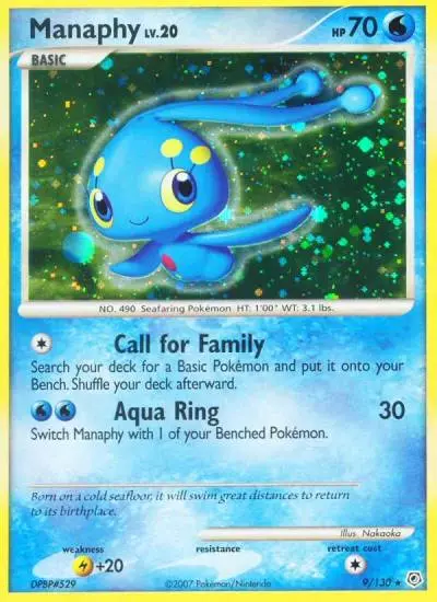 Manaphy 9/130 Diamond & Pearl Pokemon card