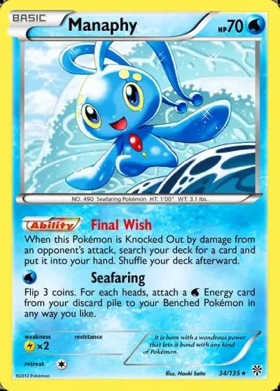 Manaphy 34/135 Plasma Storm Pokemon card