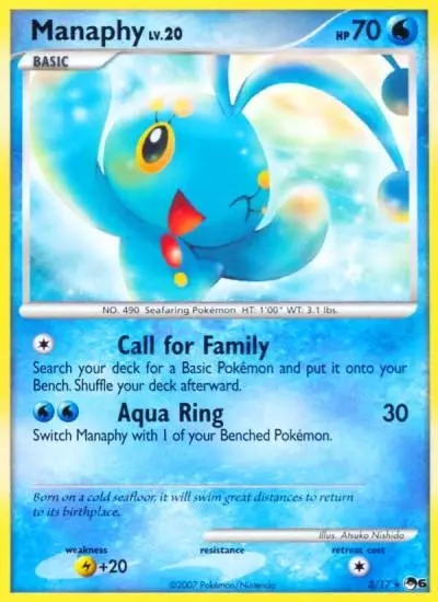 Manaphy 3/17 POP Series 6 Pokemon card