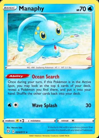 Manaphy 24/72 Shining Fates Pokemon card