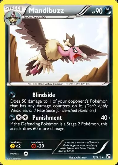 Mandibuzz 73/114 Black & White Pokemon card