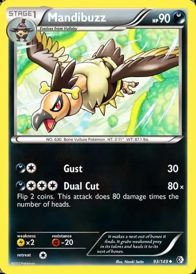 Mandibuzz 93/149 Boundaries Crossed Pokemon card