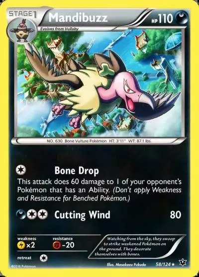 Mandibuzz 58/124 Fates Collide Pokemon card