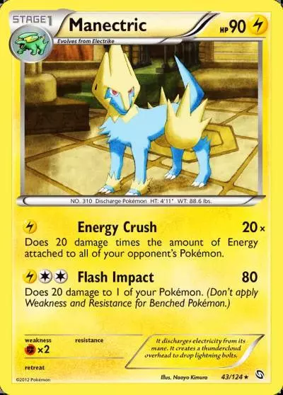 Manectric 43/124 Dragons Exalted Pokemon card